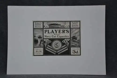 Werbeplakat, Druck auf Zeitungspapier , Zigaretten, Players Navy Cut, etwa 1910