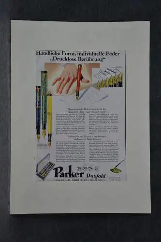 Druck, Werbung, Parker Duofold, Werbeplakat  ca. 1950