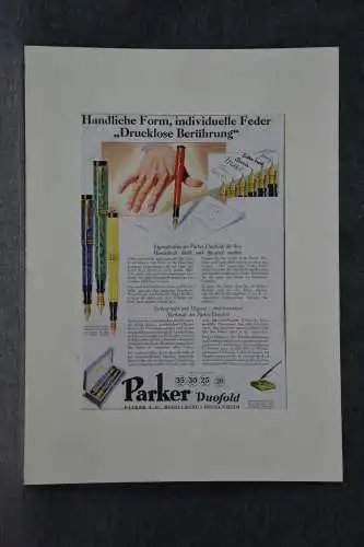 Druck, Werbung, Parker Duofold, Werbeplakat  ca. 1950