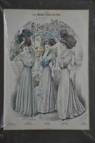 Stahlstich, koloriert, La Mode Parisienne, etwa 1870