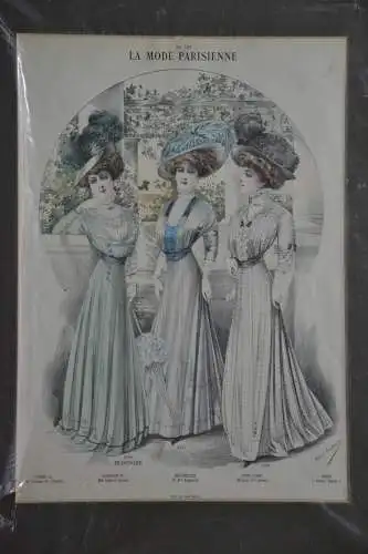 Stahlstich, koloriert, La Mode Parisienne, etwa 1870