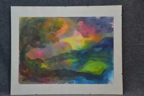 Aquarell, Landschaft, impressionistisch, sign. Friederike