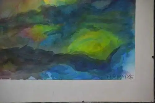 Aquarell, Landschaft, impressionistisch, sign. Friederike