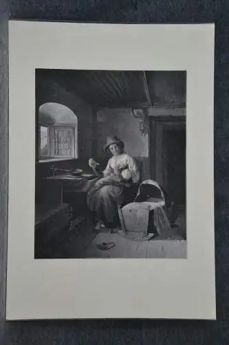 Steindruck, Die Mutter, gemalt C.v.Enhaber, etwa 1870