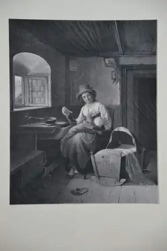 Steindruck, Die Mutter, gemalt C.v.Enhaber, etwa 1870