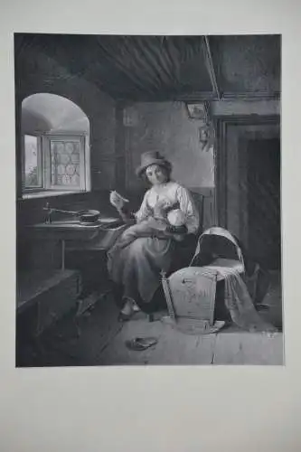 Steindruck, Die Mutter, gemalt C.v.Enhaber, etwa 1870