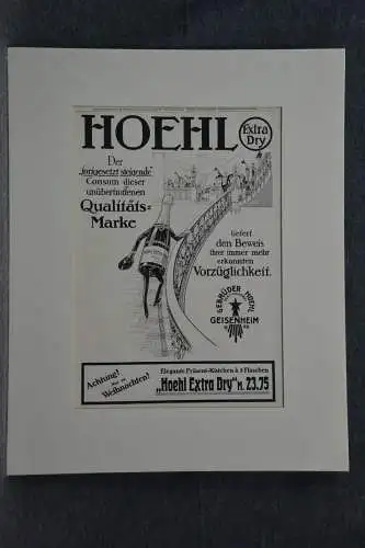 Werbeplakat, Druck , Hoehl Extra Dry, etwa 1900