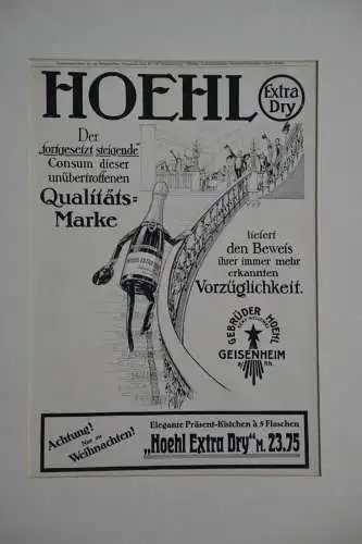 Werbeplakat, Druck , Hoehl Extra Dry, etwa 1900