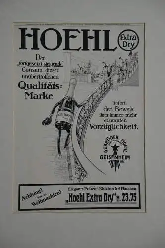 Werbeplakat, Druck , Hoehl Extra Dry, etwa 1900