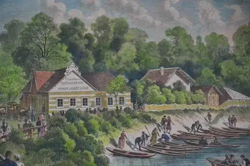 Kupferstich koloriert, Franz Josefs Land bei Wien, etwa 1900, nach Kollarz