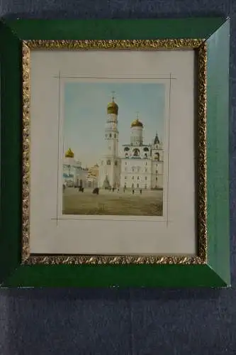 Fotografie, koloriert, Orthodoxe Kirche in Moskau, Russland,gerahmt