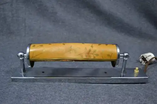 Wandlampe, Metall verchromt und Papierschirm, 50er Jahre