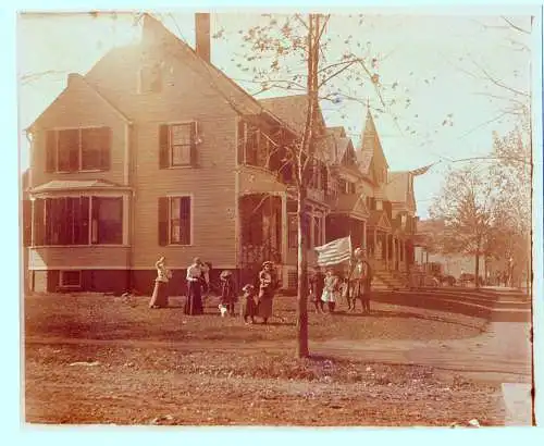 Fotografie,Monochrom,USA,wohl 1907,Flagge mit 46 Sternen