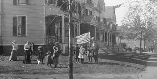 Fotografie,Monochrom,USA,wohl 1907,Flagge mit 46 Sternen