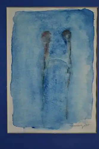 Aquarell, Personen abstrakt, unbek. sign, dat.1995