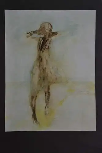 Alrun Illig, Aquarell, polychrom,Mädchen, ca. 1984,schwarz  gerahmt,signiert