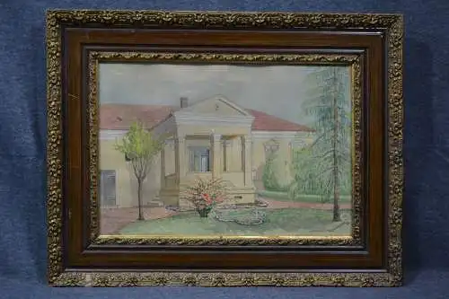 Aquarell, Haus im Banat,  sign. und dat. Franz Witzenbacher, 1947 