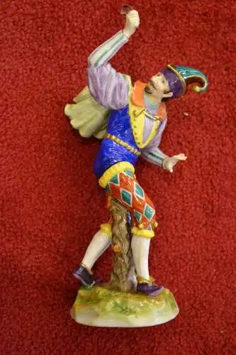 Volkstedt Porzellanfiguren,Moriskentänzer, Narr mit Patsche,zum restaurieren !