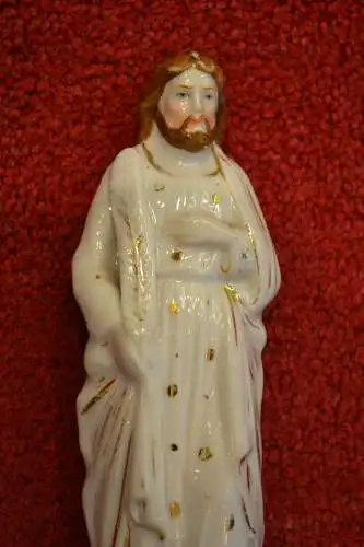 Porzellan, Jesus Statue, handbemalt, etwa 1900