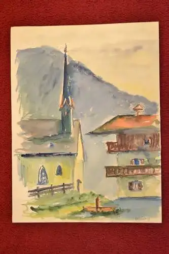 Aquarell,Ulrich,St.Nicolaus bei Inzell,1967