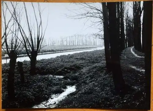 Photographie Flußlandschaft im Winter, 1960er Jahre, wohl Heidrun Reindl-Keller