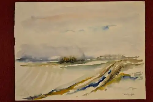 Aquarell,Ulrich,Landschaft Herbst Impression,1966