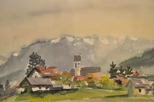 Aquarell,Ulrich,Dorf Impression ,1959