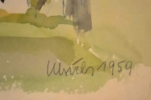 Aquarell,Ulrich,Dorf Impression ,1959