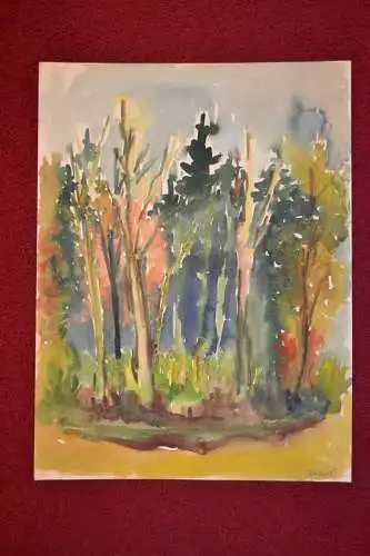 Aquarell,Ulrich,Herbst Wald Impression,1965