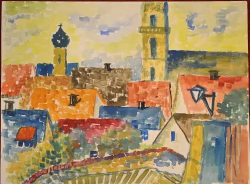 Aquarell,Ulrich,Stadt Impression,1970