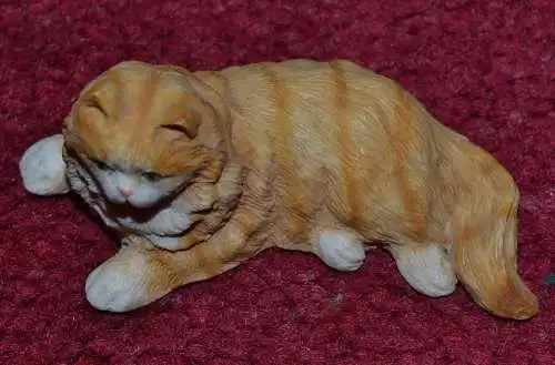  Katze, Kunstoff,rot getigert,ca.1980 