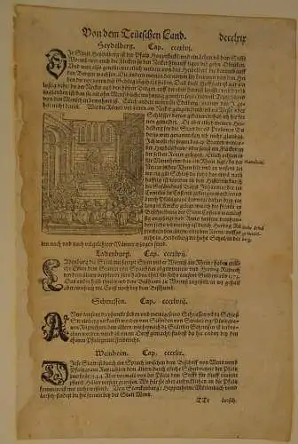 Buch,Von dem Teutschen Land,Einzelblatt a. e.alten Chronik,Sebastian Franck,1530