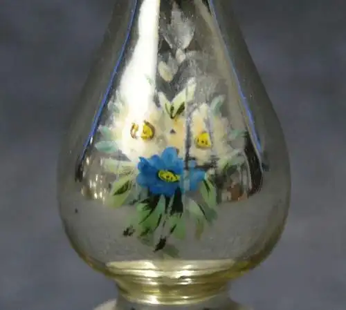 Bauernsilber, Glas, Kerzenleuchter, Mitte 19 Jh.