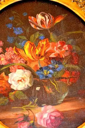 Gemälde, Blumen,Barockstil,originaler Empirerahmen,vergoldet