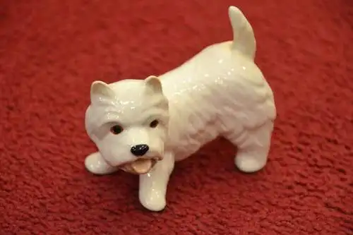 Porzellanfigur, Goebel, West Highland Terrier,weiß, 8,0 x 10,0 cm