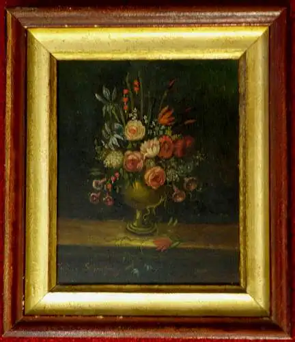 Julius Schmitt, Blumenstrauß, Öl auf Holz,gerahmt