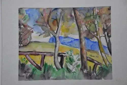 Aquarell, Landschaft, Hrou 02