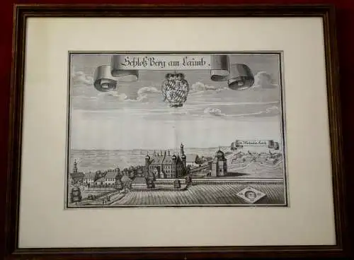 Kupferstich,Michael Wening, Schloß Perg am Laimb, München, um 1700,gerahmt