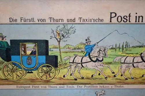 Farb-Lithografie, Thurn u. Taxis`sche  Post in Ulm, ca 1880, Scheiffele Ulm