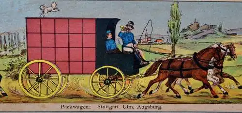 Farb-Lithografie, Thurn u. Taxis`sche  Post in Ulm, ca 1880, Scheiffele Ulm