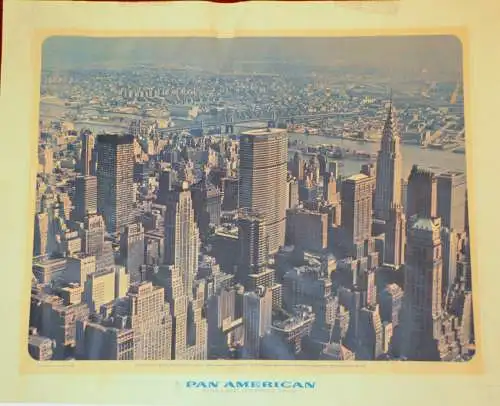 Pan Am, Werbeplakat 1964, Skyline New York, 40,6 x 48,8 cm, Ewing Krainin