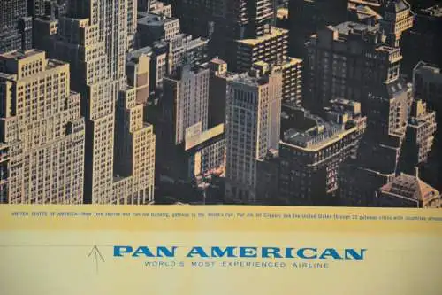 Pan Am, Werbeplakat 1964, Skyline New York, 40,6 x 48,8 cm, Ewing Krainin