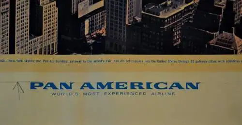 Pan Am, Werbeplakat 1964, Skyline New York, 40,6 x 48,8 cm, Ewing Krainin