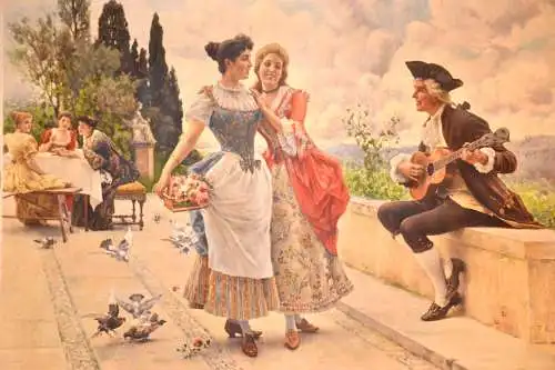Druck Reproduktion eines klassischem ital.Gemälde von F Andreotti