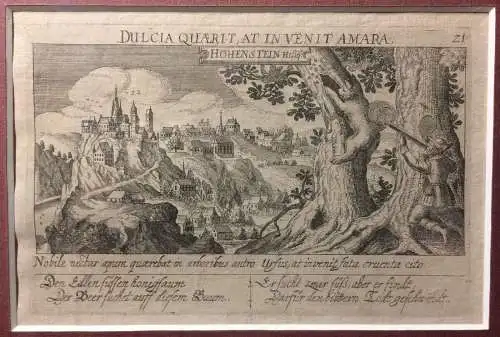 Burg Hohenstein - Orig. Kupferstich, wohl 17. Jahrhundert, Daniel Meisner