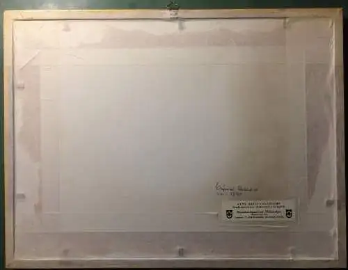 Schloß Hohenstein -Colorierter Stahlstich um 1840 im Passepartout unter Glas