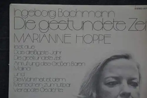 Schallplatte, LP, Gestundete Zeit, Marianne Hoppe liest Ingeborg Bachmann, 1974