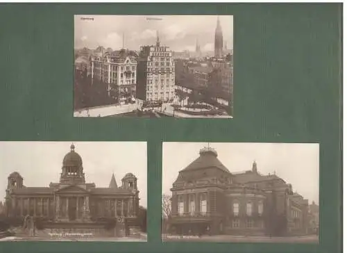 Sehr schönes Postkartenalbum 1920er Jahre mit 71 Ansichtskarten aus Hamburg