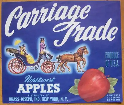 FRUIT / VEGETABLES LABEL Carriage Trade Northwest APPLES