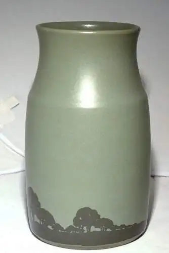  Aramis Devin Keramik Vase, Oak Grove,s Baumdekor Silhouetten, olivegrün mat